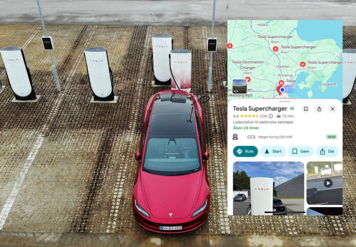 Tesla supercharger google maps