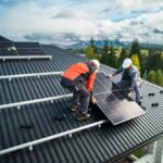 Solar System Installation On Top Of House